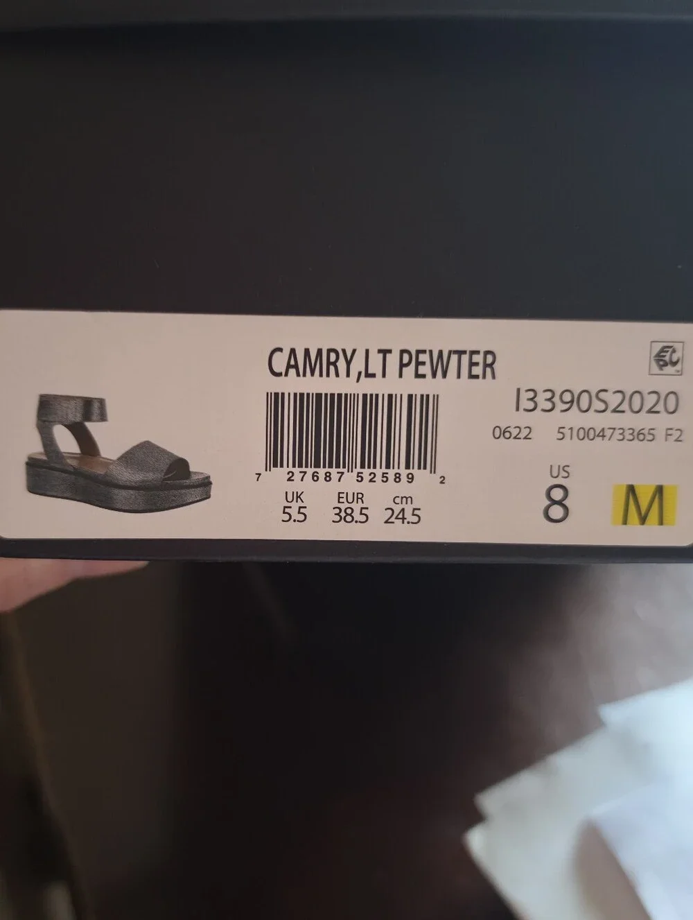 Naturalizer Metallic Silver Platform Sandals with Ankle Strap New In Box